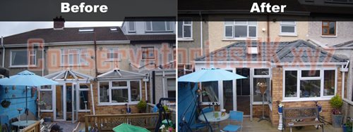 uPVC Conservatories
 Before and After Picture